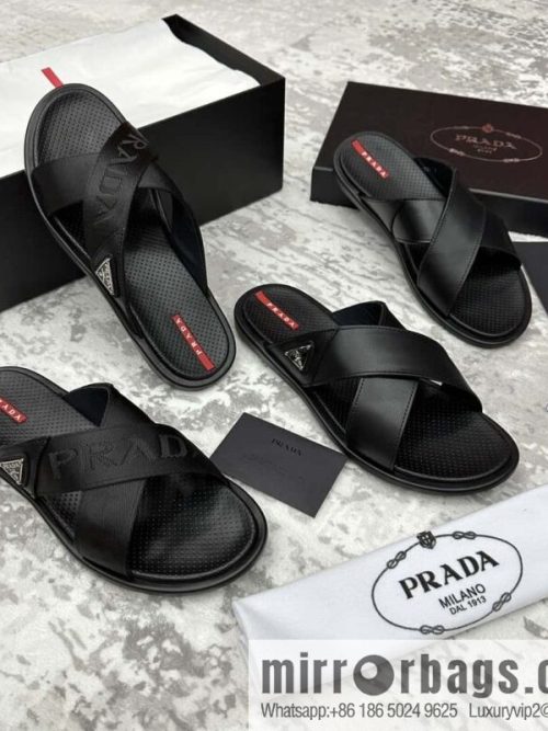 💋💍P home new product PRAD */Prada, new men\'s cross sandals drag