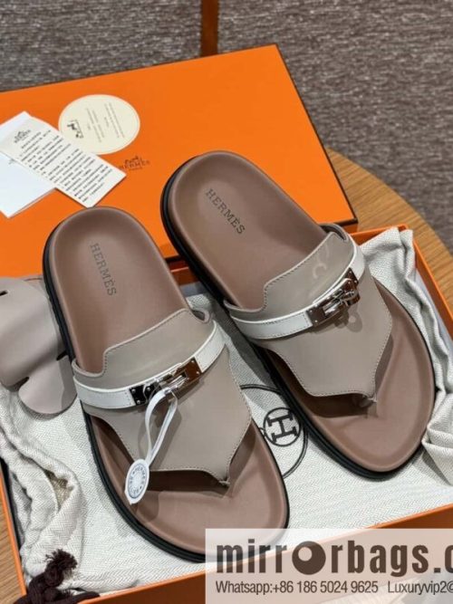 HERMES 258 Empire pinch, plain/swift gray-yellow beige/Grayish-yellow beige