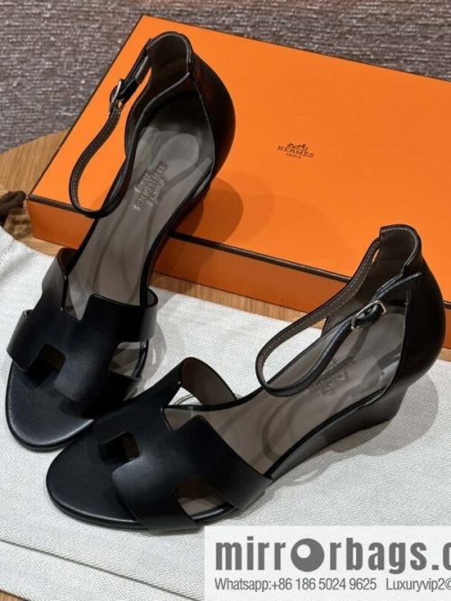 HERMES 021 Legend heel sandals calfskin/calfskin black/89/Black