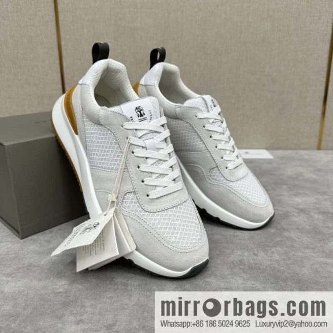 💋💍BC New Brunello Cucinell * Anti-Leather Splicing Low-Top Sneakers