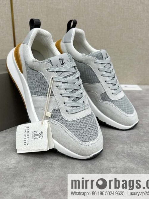 💋💍BC New Brunello Cucinell * Anti-Leather Splicing Low-Top Sneakers