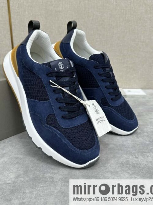 💋💍BC New Brunello Cucinell * Anti-Leather Splicing Low-Top Sneakers
