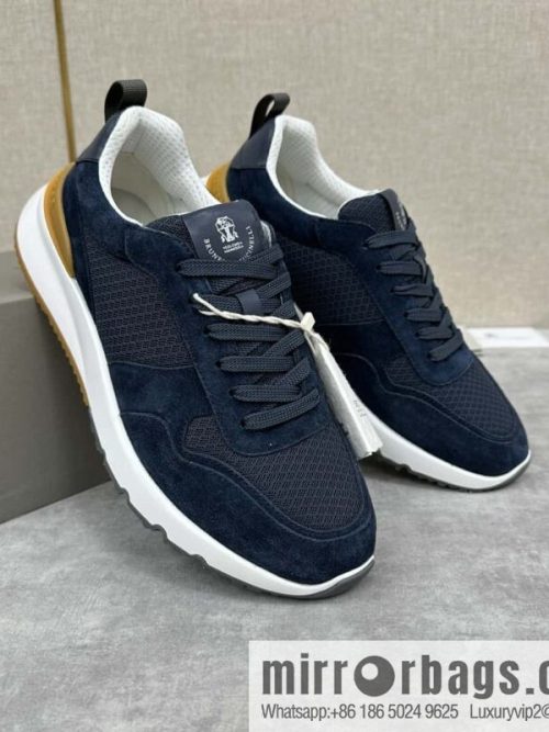 💋💍BC New Brunello Cucinell * Anti-Leather Splicing Low-Top Sneakers