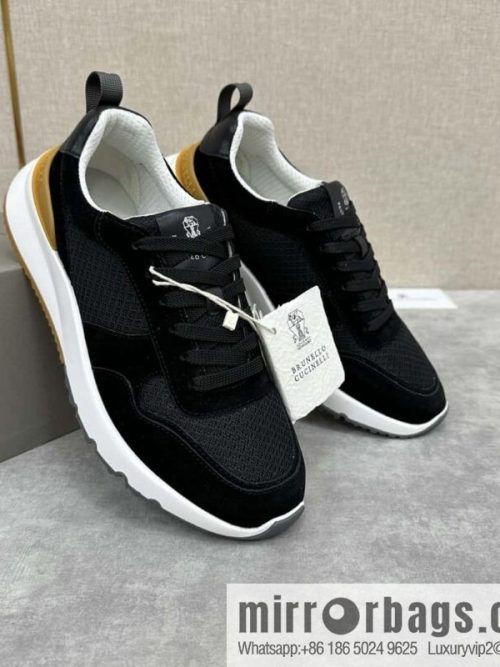 💋💍BC New Brunello Cucinell * Anti-Leather Splicing Low-Top Sneakers