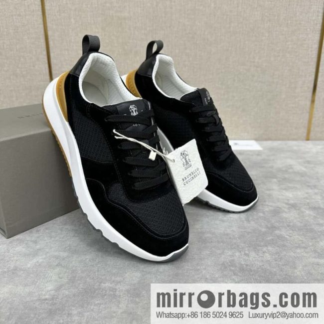 💋💍BC New Brunello Cucinell * Anti-Leather Splicing Low-Top Sneakers