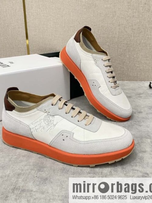 Berlut Spring/Summer New Light Track Leather & Nylon Sneakers