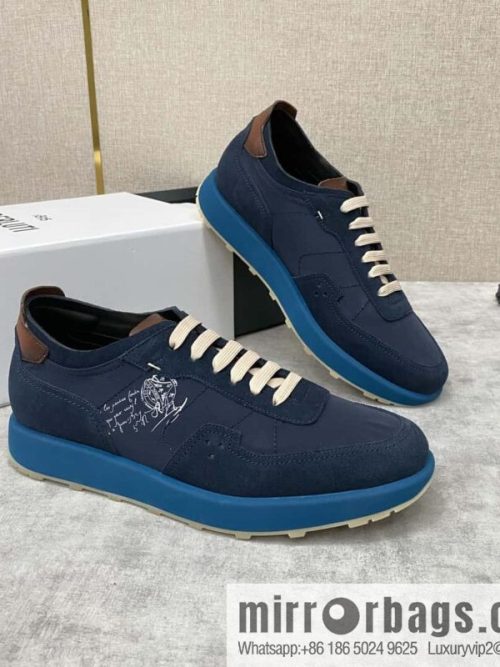 Berlut Spring/Summer New Light Track Leather & Nylon Sneakers