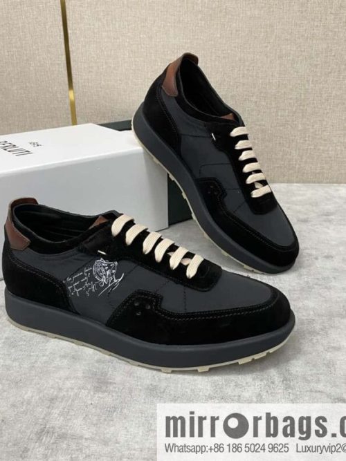 Berlut Spring/Summer New Light Track Leather & Nylon Sneakers