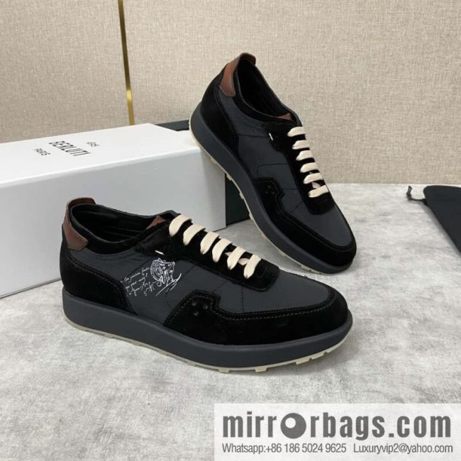 Berlut Spring/Summer New Light Track Leather & Nylon Sneakers