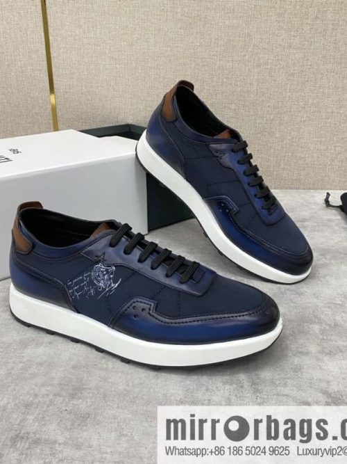 Berlut Spring/Summer New Light Track Leather & Nylon Sneakers