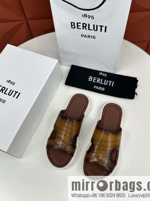 💋💍Berlut Bruti 2024 Summer New Collection, Inspiration New Season, New Shadow Leather Slippers