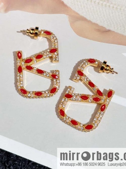 ❗️New ❗️ New ☑️ VALENTINO red brick stud earrings