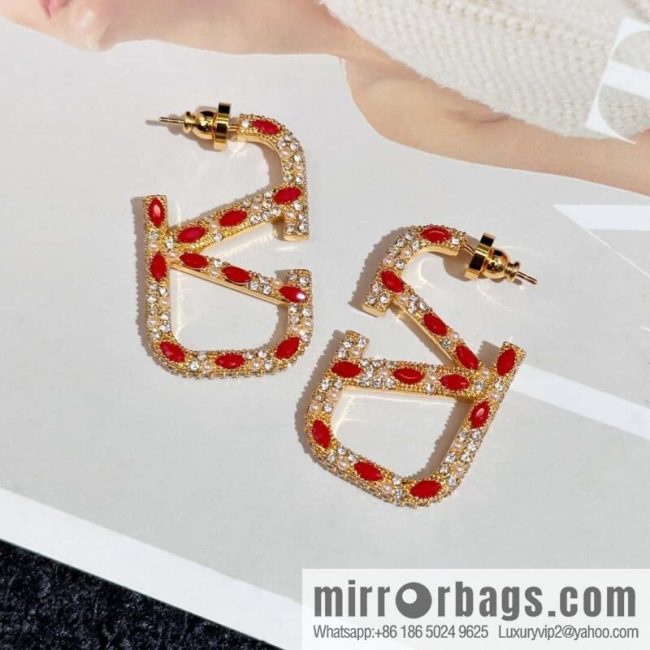 ❗️New ❗️ New ☑️ VALENTINO red brick stud earrings