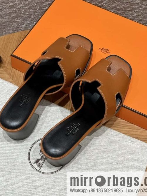 HERMES 308 Helia 60 Sandals, Calfskin/Natural/Naturel