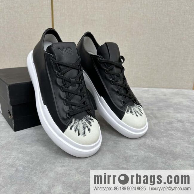 💋💍Y-3 new products, casual shoes board shoes, old man Yamamoto-Yoji graffiti toe lace-up versatile style platform men\'s board shoes