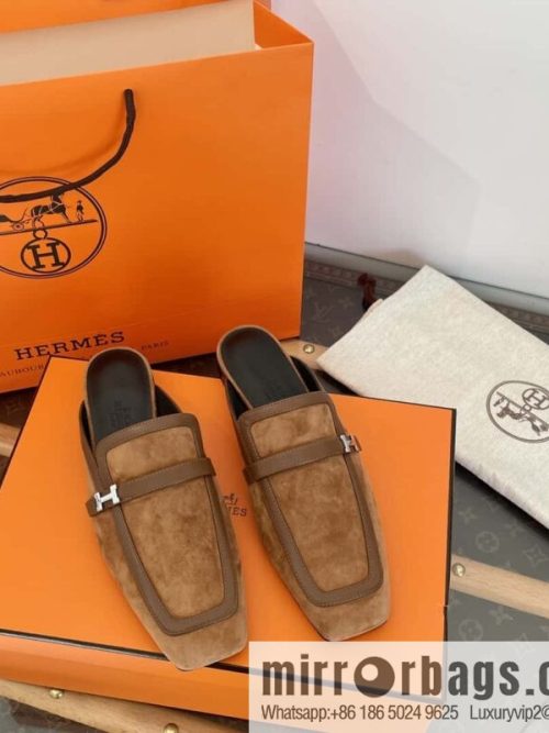Purchasing grade 🐎 𝐇𝐄𝐑*𝐄𝐒|| Love Horse Home Square Head Small Button Muller Half Slippers