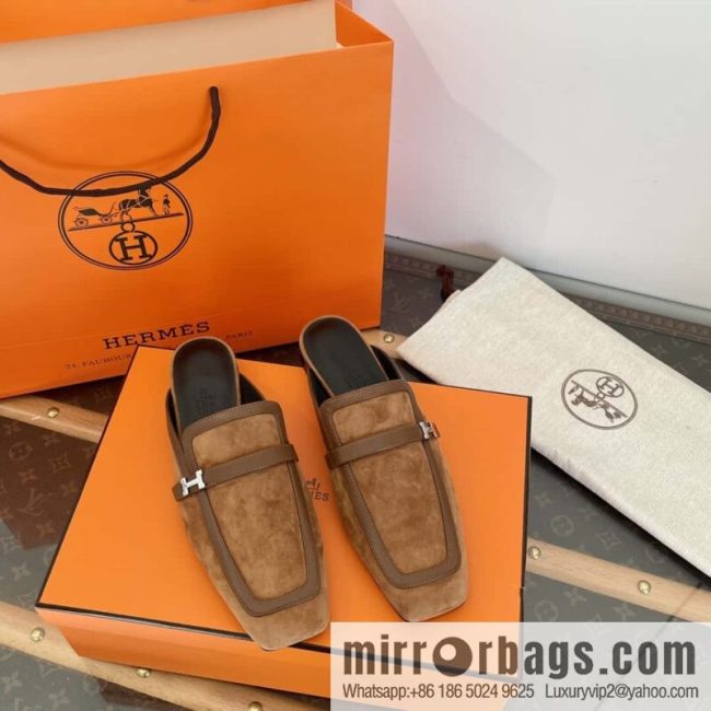 Purchasing grade 🐎 𝐇𝐄𝐑*𝐄𝐒|| Love Horse Home Square Head Small Button Muller Half Slippers