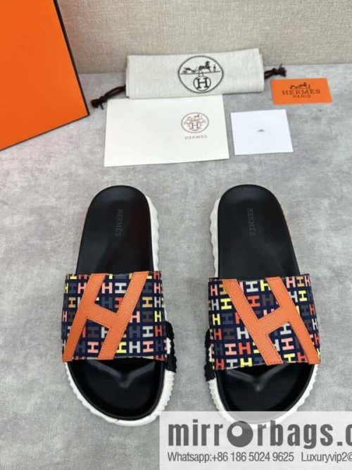 💋💍 H new cross slippers Hermès * Hermès-Shi, the latest classic men\'s Electric slippers