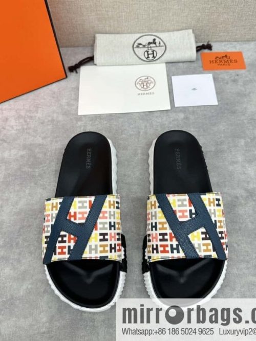 💋💍 H new cross slippers Hermès * Hermès-Shi, the latest classic men\'s Electric slippers