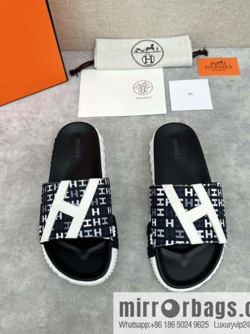 💋💍 H new cross slippers Hermès * Hermès-Shi, the latest classic men\'s Electric slippers