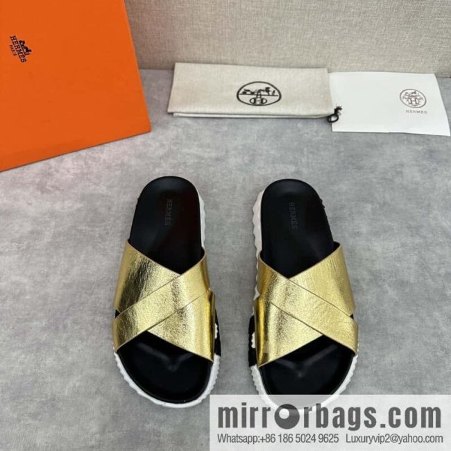 💋💍 H new cross slippers Hermès * Hermès-Shi, the latest classic men\'s Electric slippers