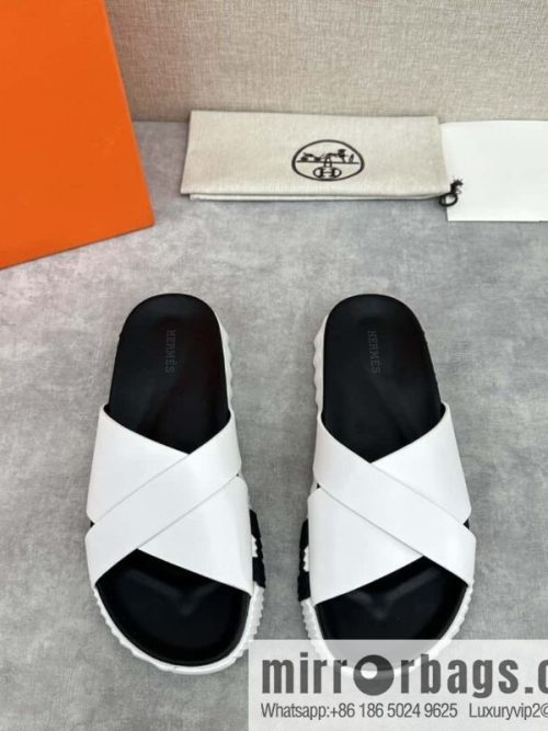 💋💍 H new cross slippers Hermès * Hermès-Shi, the latest classic men\'s Electric slippers