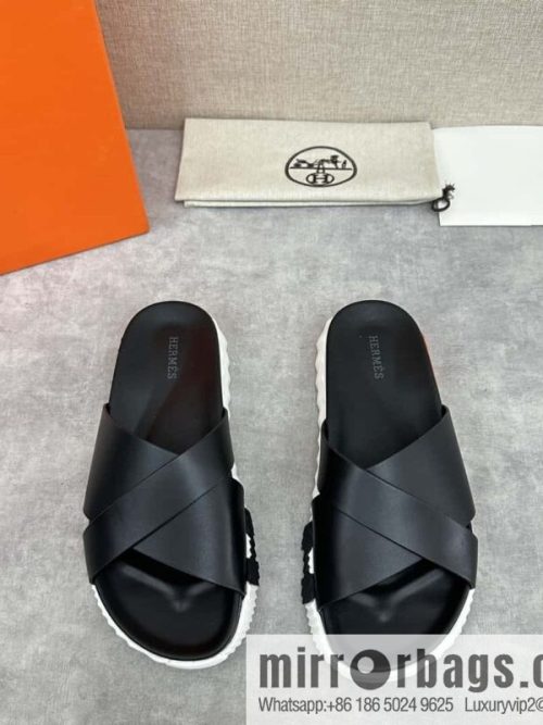 💋💍 H new cross slippers Hermès * Hermès-Shi, the latest classic men\'s Electric slippers