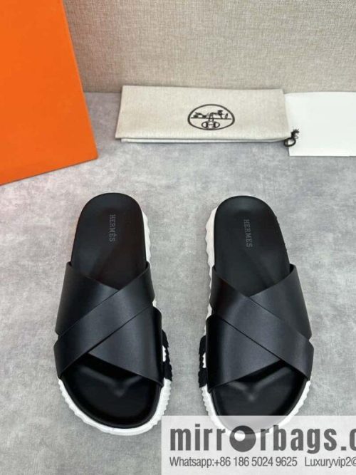 💋💍 H new cross slippers Hermès * Hermès-Shi, the latest classic men\'s Electric slippers
