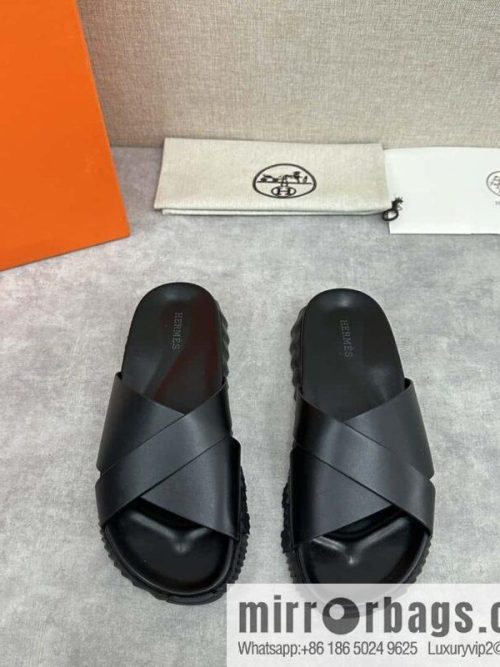💋💍 H new cross slippers Hermès * Hermès-Shi, the latest classic men\'s Electric slippers