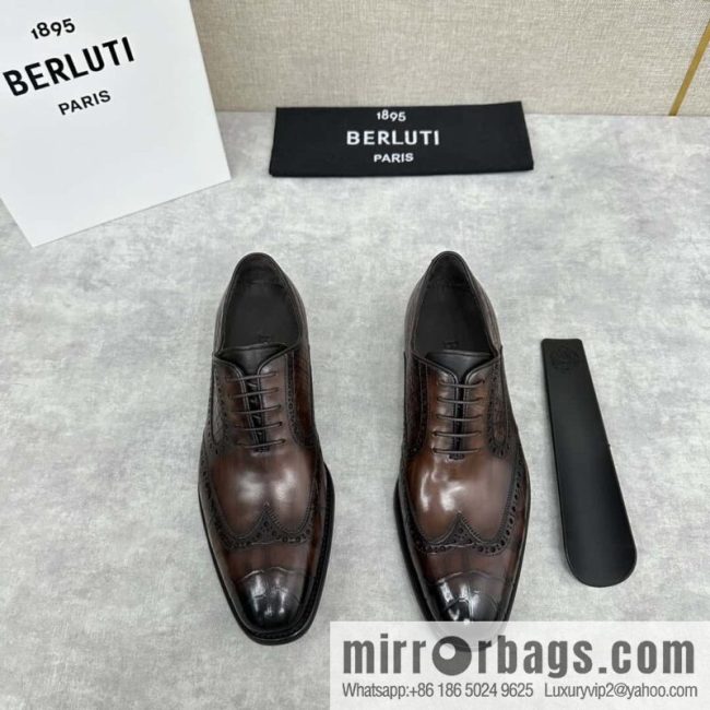 💋💍Berlut Bruti, new men\'s hand-polished formal leather shoes