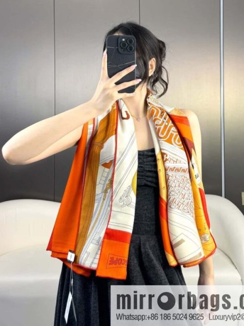 2025 counter synchronization Hermes double-sided same color, top velvet square scarf