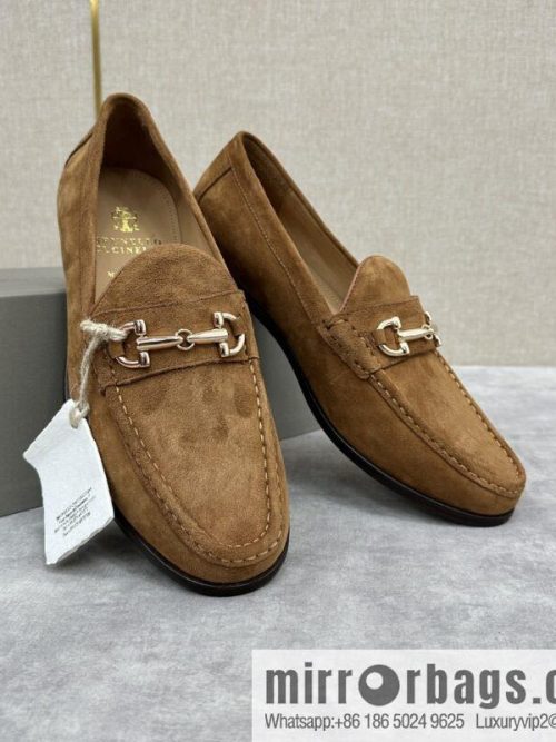 💋💍BC\'s new Brunello Cucinell * horseback buckle calfskin suede moccasins