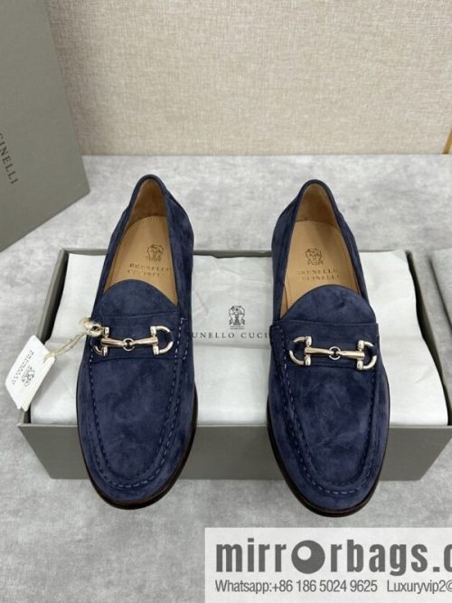 💋💍BC\'s new Brunello Cucinell * horseback buckle calfskin suede moccasins