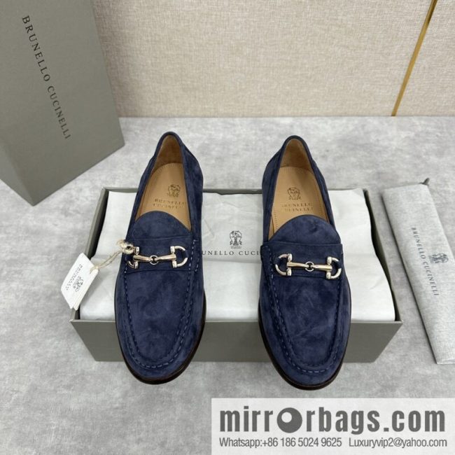 💋💍BC\'s new Brunello Cucinell * horseback buckle calfskin suede moccasins