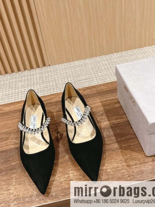 [】𝐉𝐢𝐦𝐦𝐲 𝐂𝐡𝐨𝐨# Zhou Yangjie classic word diamond belt Mary Jane shoes