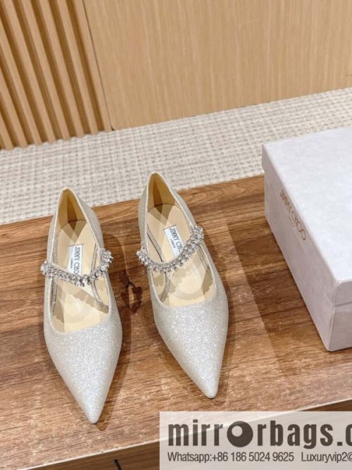 [】𝐉𝐢𝐦𝐦𝐲 𝐂𝐡𝐨𝐨# Zhou Yangjie classic word diamond belt Mary Jane shoes