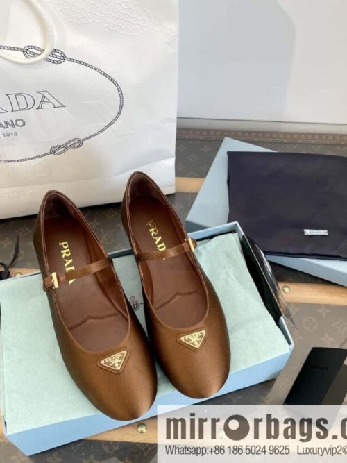 PRADA Silk satin flat, Mary Jane ballet shoes