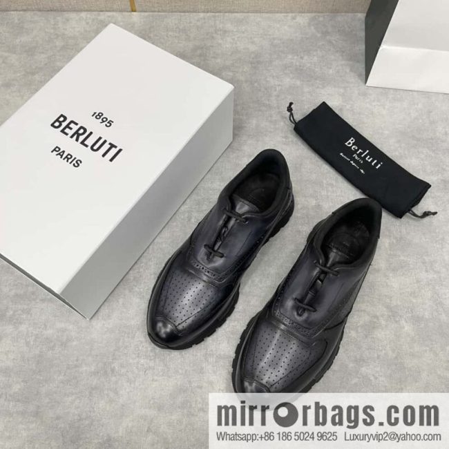 💋💍Berlut Bruti, Upgraded 3rd Generation Private Mold Outsole Fast Track Leather and Nylon Sneakers
