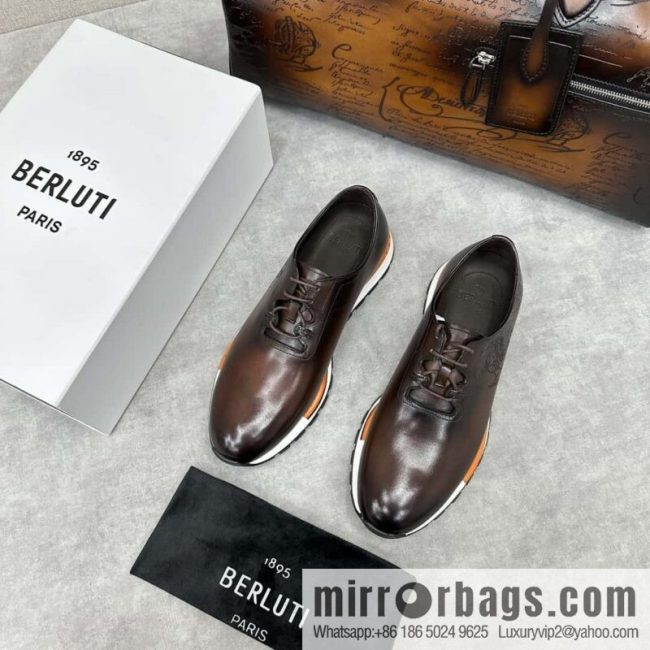 💋💍Berlut Bruti, Upgraded 3rd Generation Private Mold Outsole Fast Track Leather and Nylon Sneakers