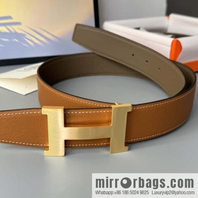 HERMES Double-sided imported palm texture 38mm belt - Image 2