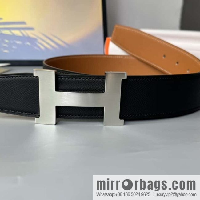 HERMES Double-sided imported palm texture 38mm belt - Image 3