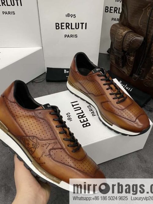 💋💍Berlut Bruti, Upgraded Third Generation Private Model Outsole Fast Track Leather Sneakers
