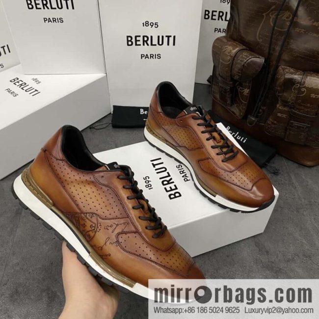 💋💍Berlut Bruti, Upgraded Third Generation Private Model Outsole Fast Track Leather Sneakers