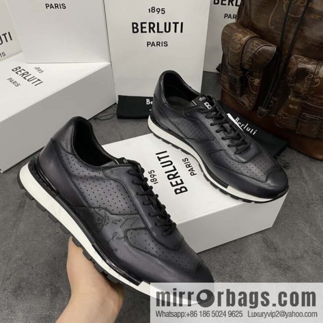 💋💍Berlut Bruti, Upgraded Third Generation Private Model Outsole Fast Track Leather Sneakers