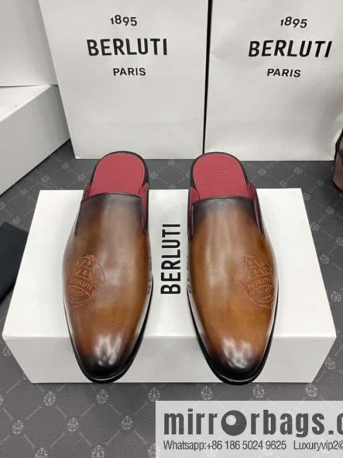 Berluti official website hot sale new tattoo half drag men\'s shoes CYRUS OMAN leather shoes