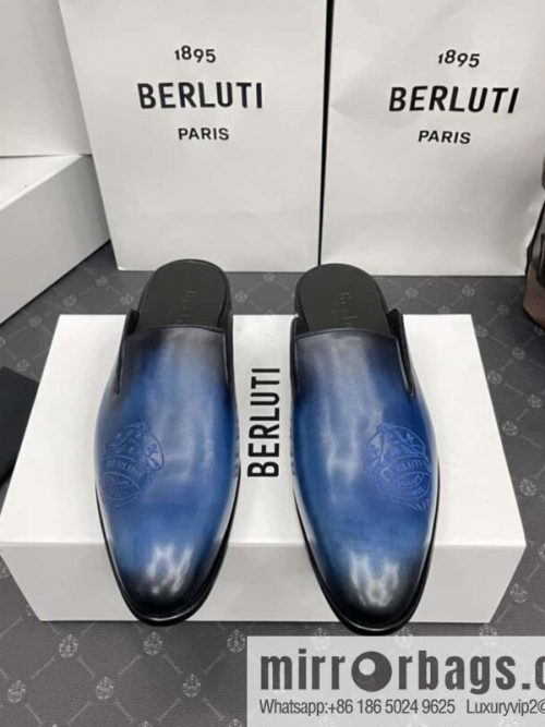 Berluti official website hot sale new tattoo half drag men\'s shoes CYRUS OMAN leather shoes