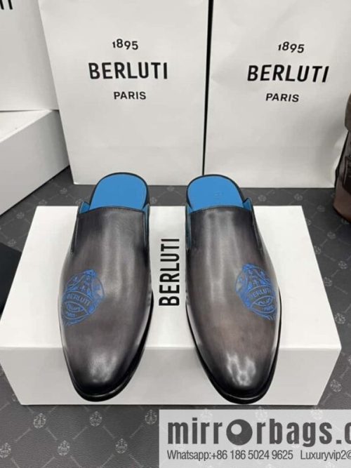 Berluti official website hot sale new tattoo half drag men\'s shoes CYRUS OMAN leather shoes