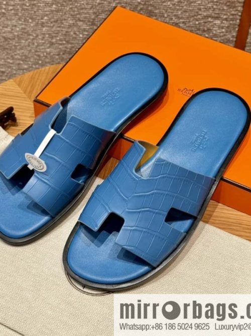 HERMES 182 -Lzmir Men\'s slippers, Florida blue/OF/with blue feet