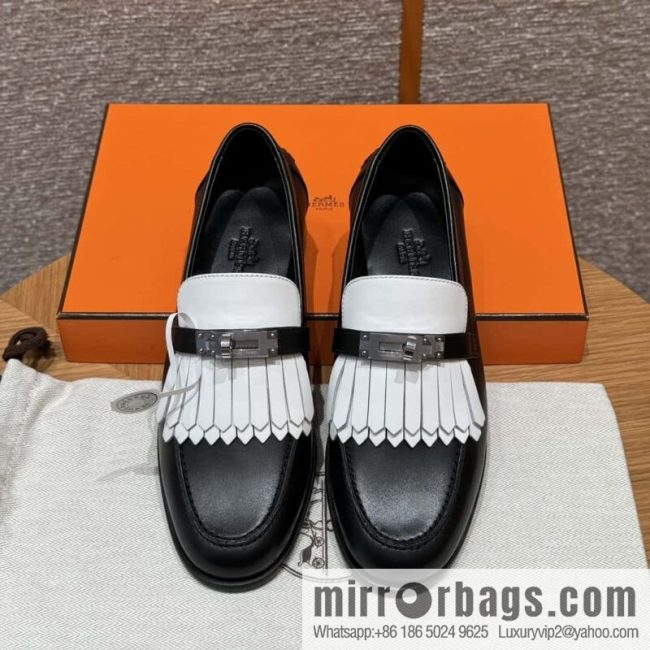 HERMES 227Destin loafers, black/ck89/noir calfskin/calfskin
