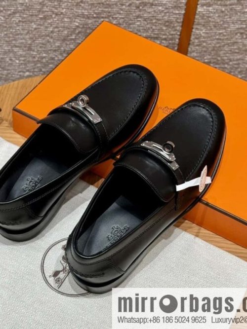 HERMES 227Destin loafers, black/ck89/Black calfskin/calfskin